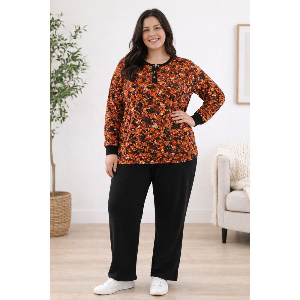 R138 New Easy Essentials Large Sweatshirt & Pant Set Fall Print R0000138